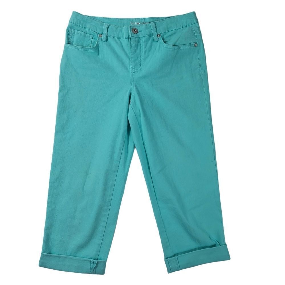 Style & Co. Denim Turquoise Capris - Picture 2 of 8